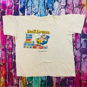 Vintage Atlantic City dads dreams humor t-shirt size XL